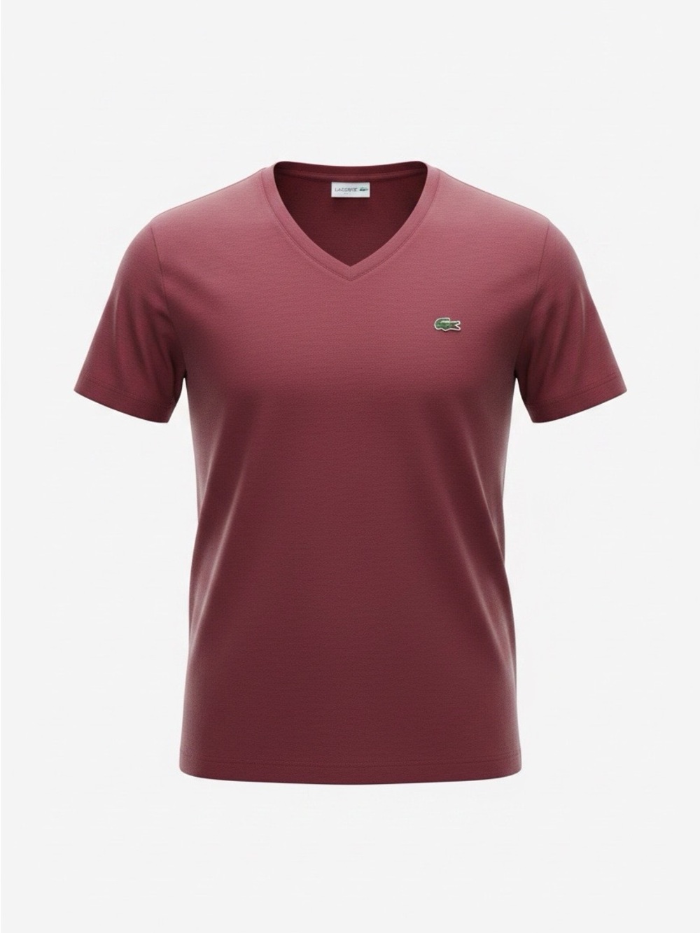 Lacoste‎ Men's V-Neck Polo Tee in Burgundy